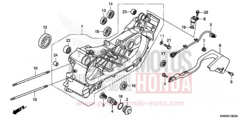 LEFT CRANKCASE (WW125EX2A/EX2B) WW125EX2A de 2010
